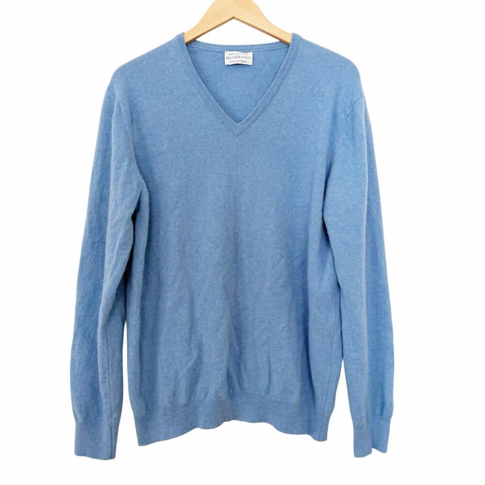 Maus & Hoffman Blue 100% Cashmere Sweater Sz L